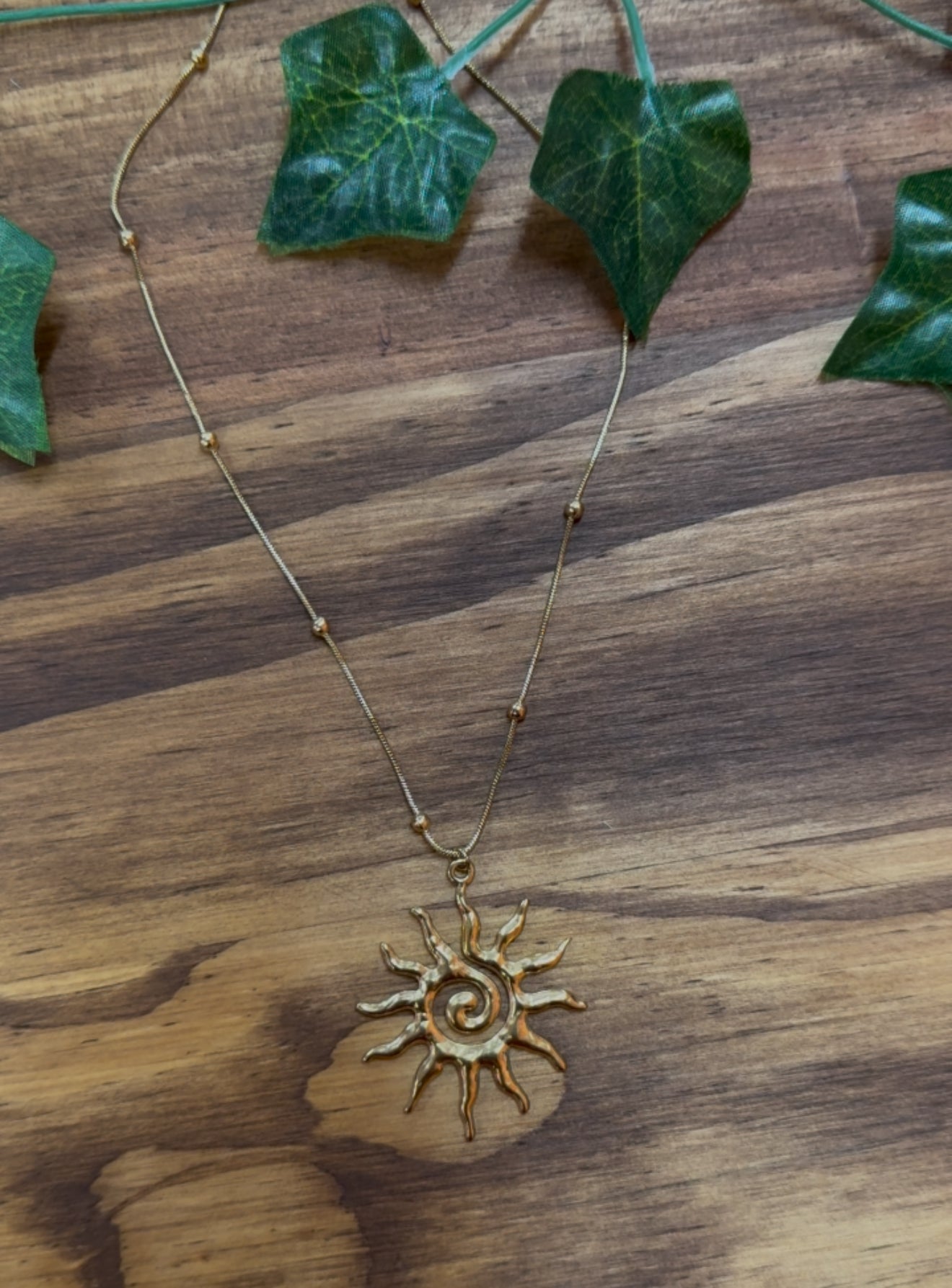 Stainless Steel 18k gold plated Spiral Sun Swirl