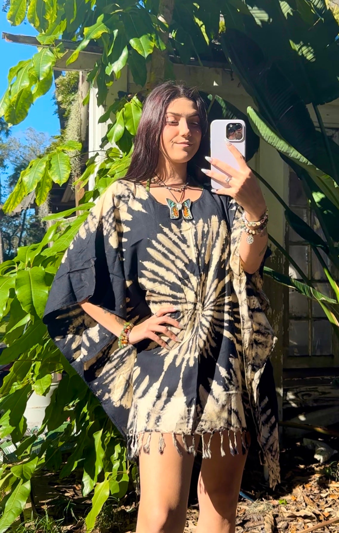 ETHEREAL TIE DYE PASHMINA PONCHO
