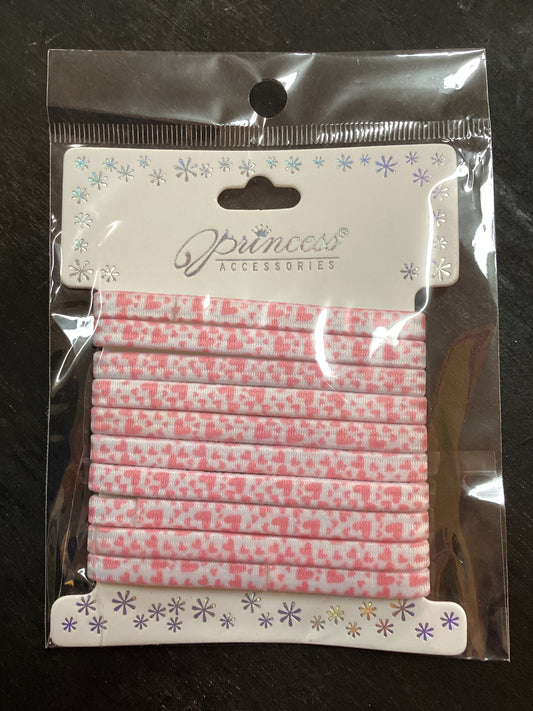 Pink Hearts Hair Bands