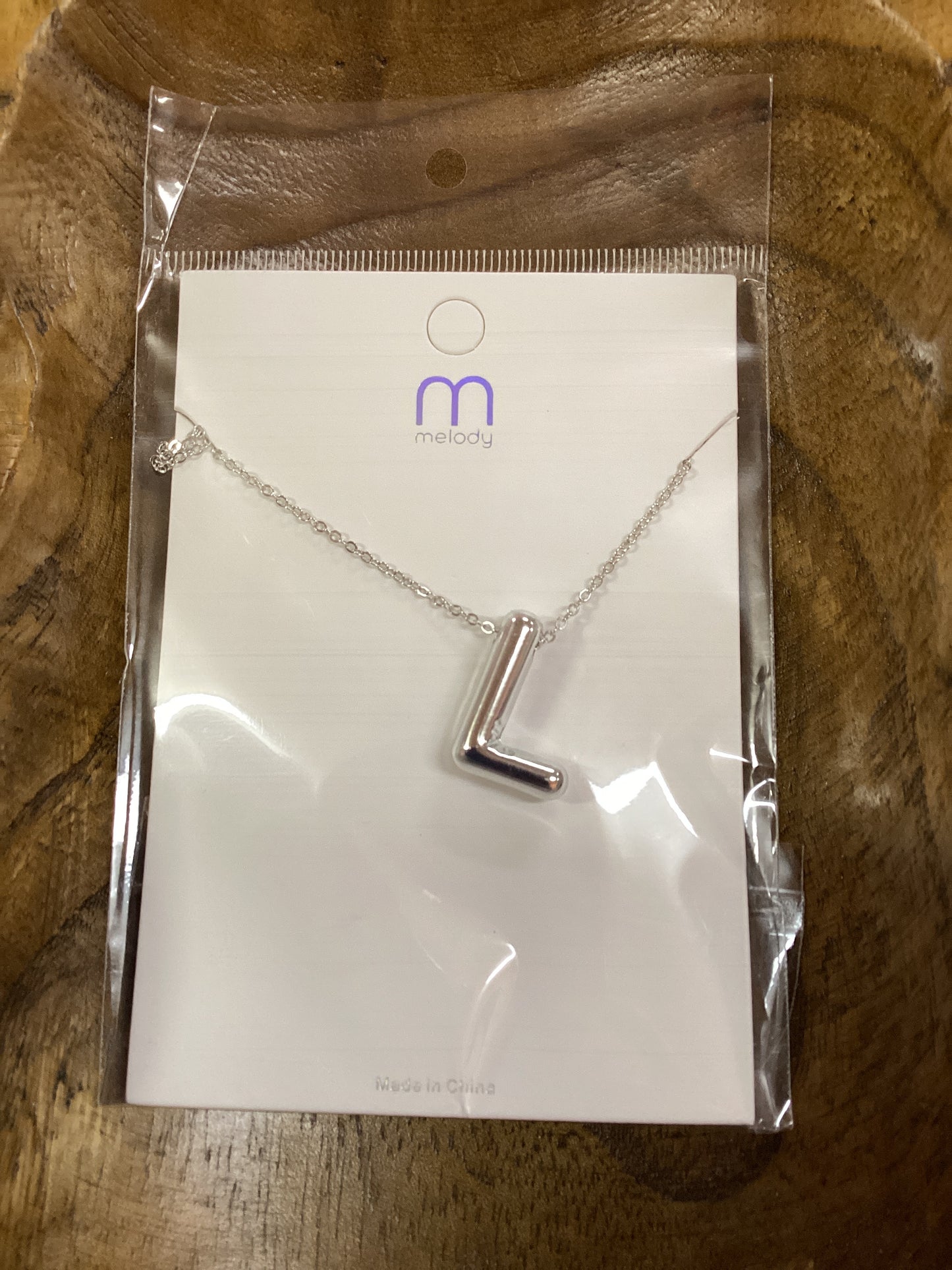 Silver Letter L Necklace