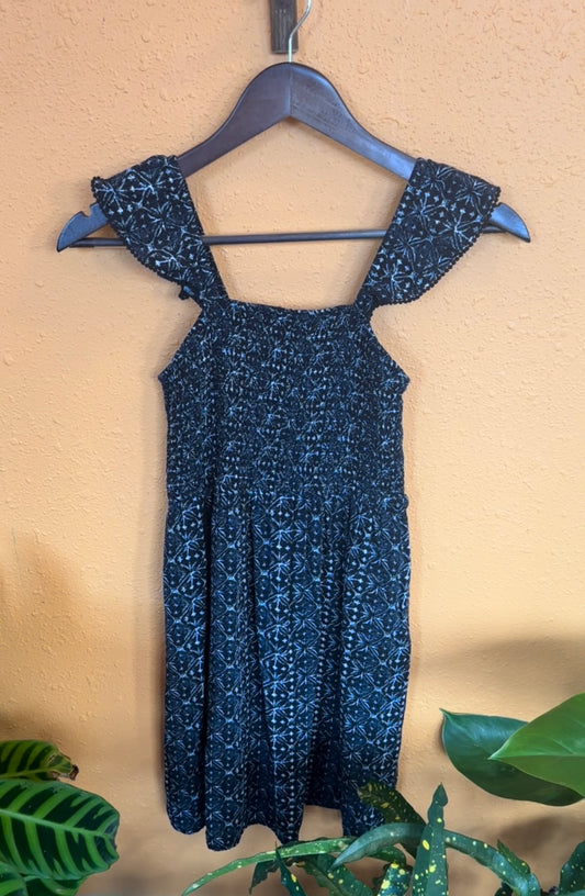 BLACK RUFFLE SLEEVELESS DRESS (SMALL)