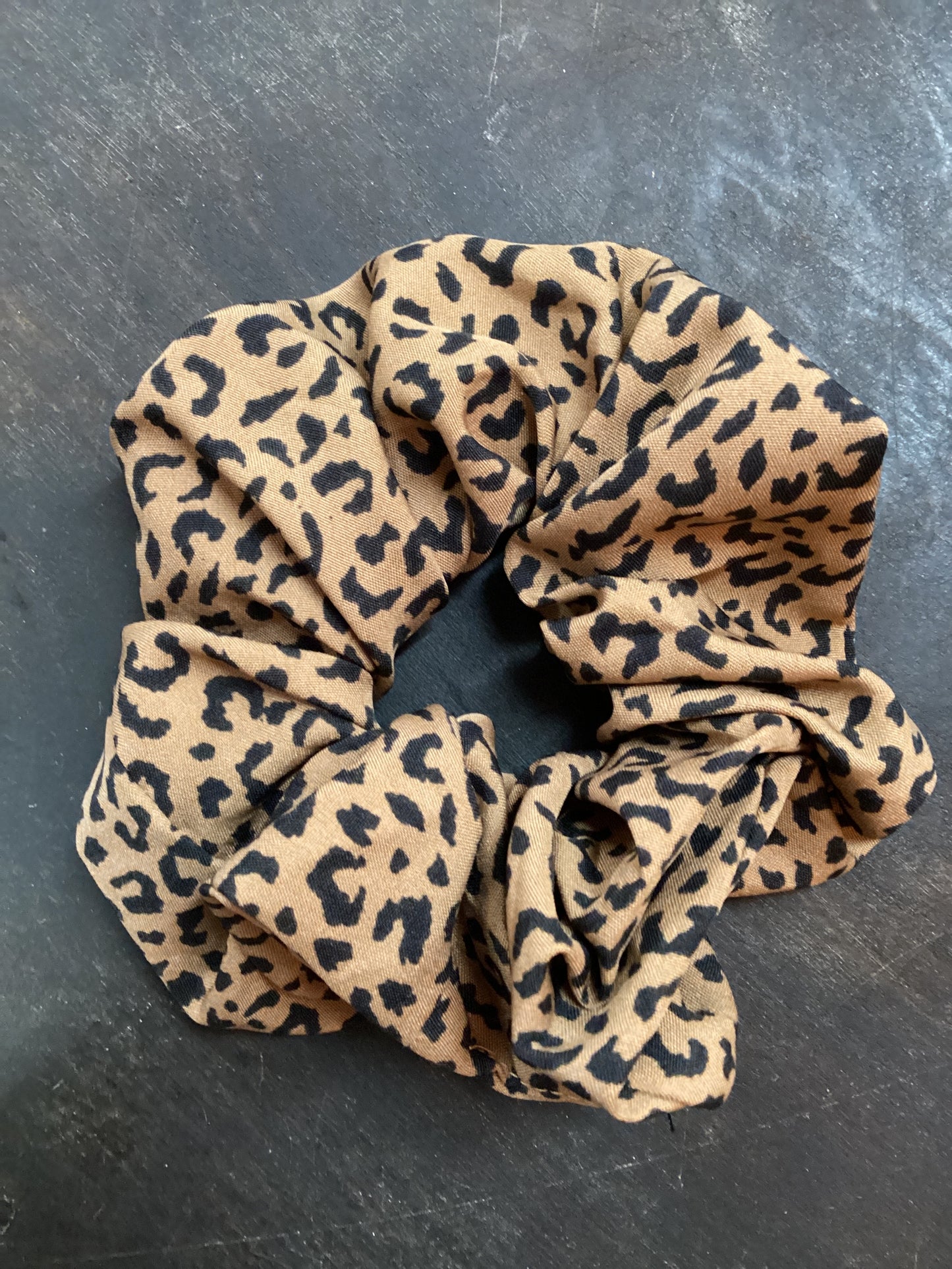 Brown + Black Cheetah Print Scrunchie