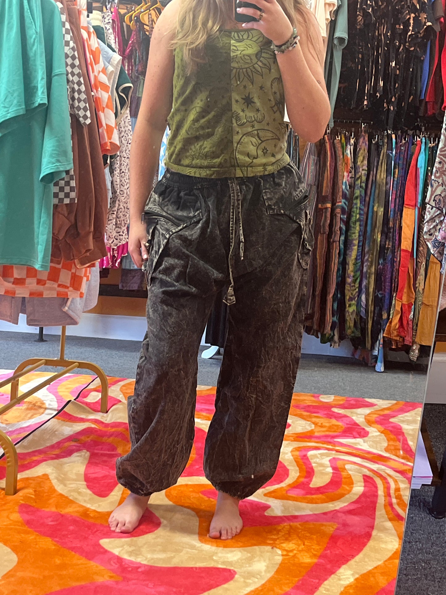 Black Stonewash Joggers