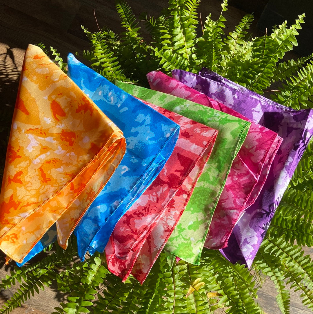 NEON TYE DYE BANDANAS