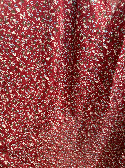 Red Floral Polka Dotted Blouse (3X/4X)