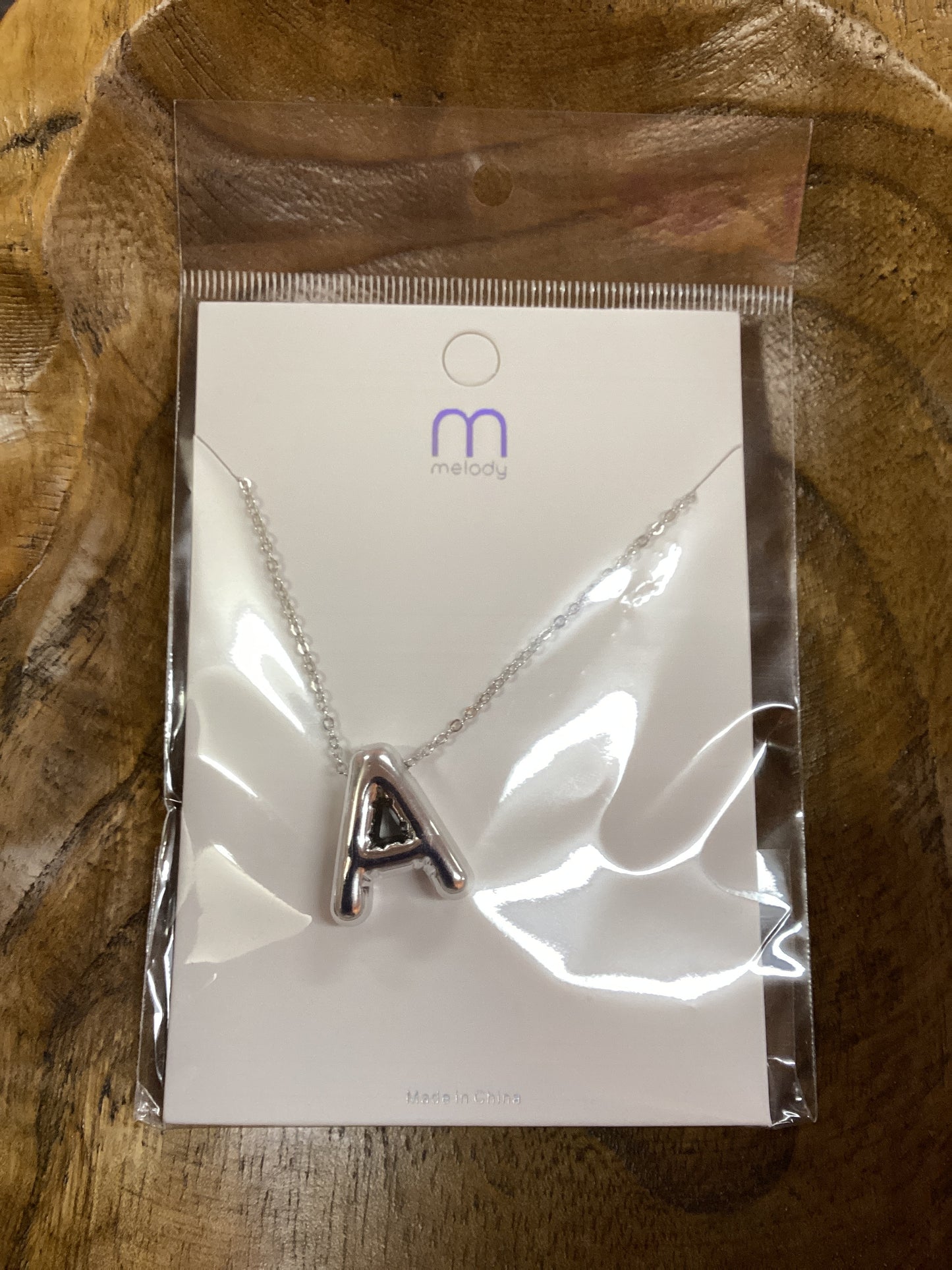 Silver Letter A Necklace