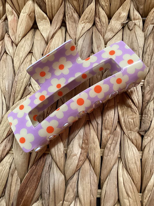 Purple Daisy Claw Clip