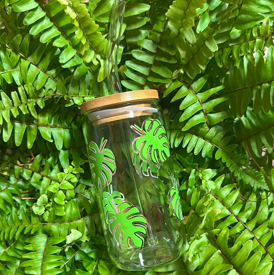 MONSTERA 16 OZ GLASS/ CUP