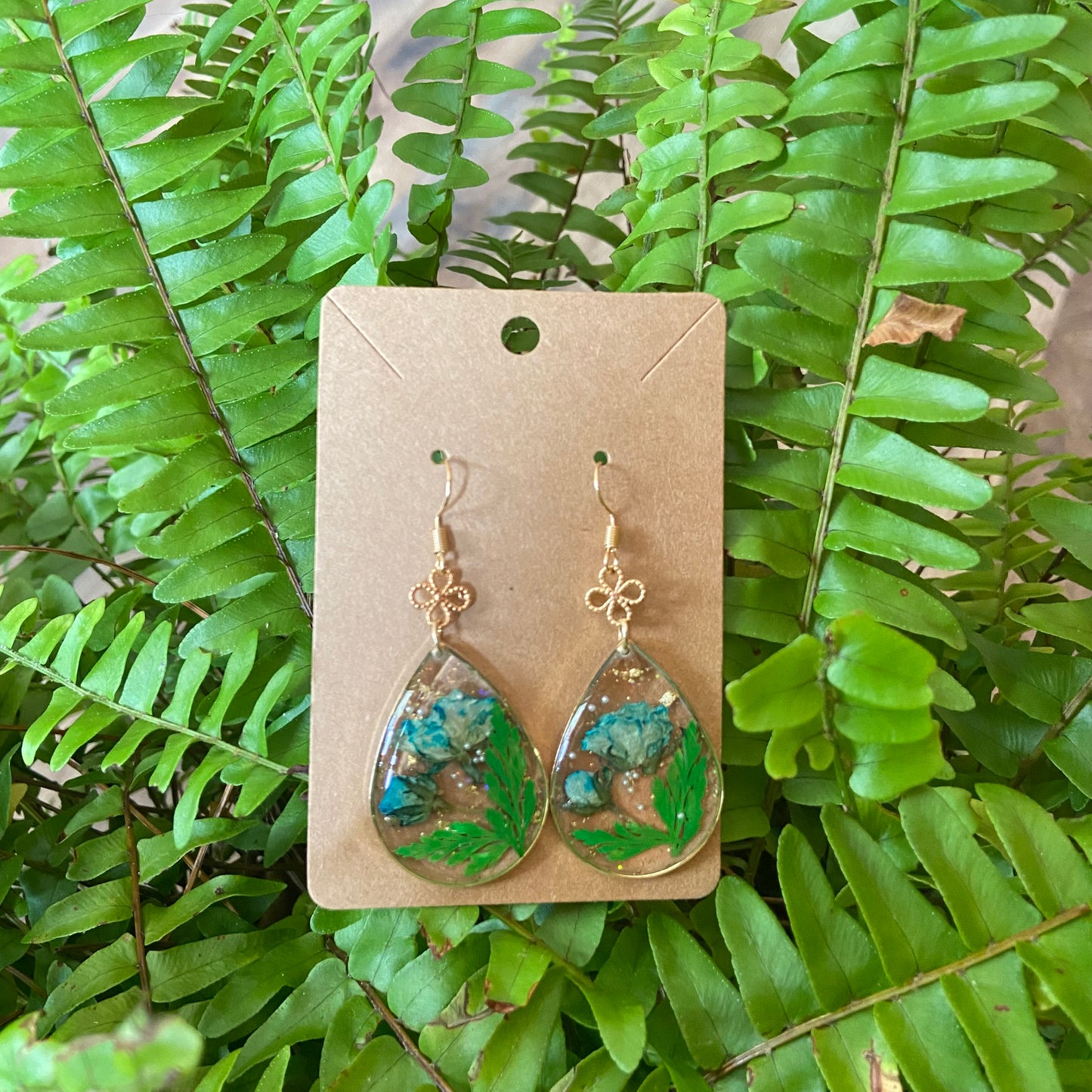 Rose and Fern Earrings