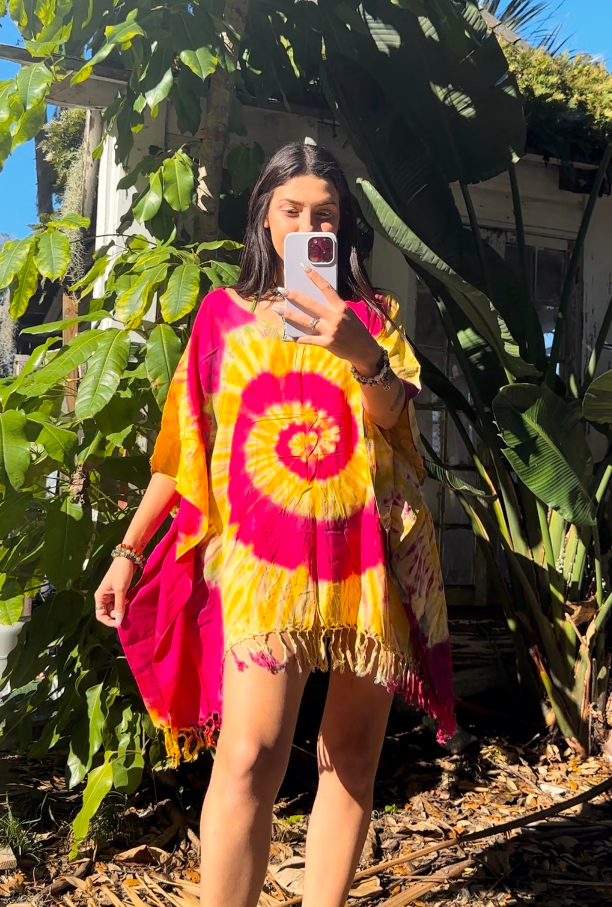 ETHEREAL TIE DYE PASHMINA PONCHO