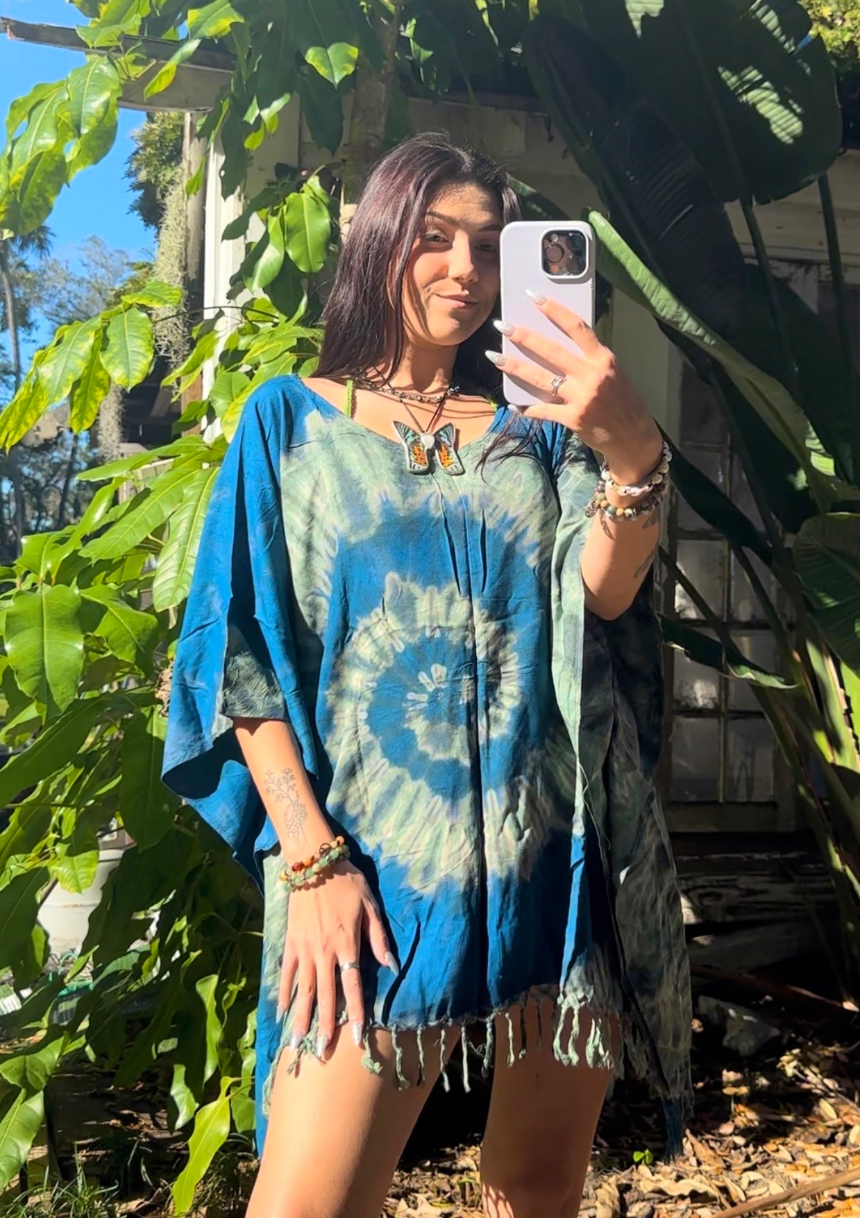 ETHEREAL TIE DYE PASHMINA PONCHO