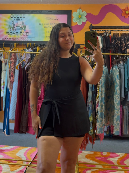 Black Tie Romper Dress