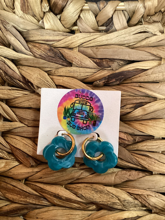 Blue Flower Power Earrings