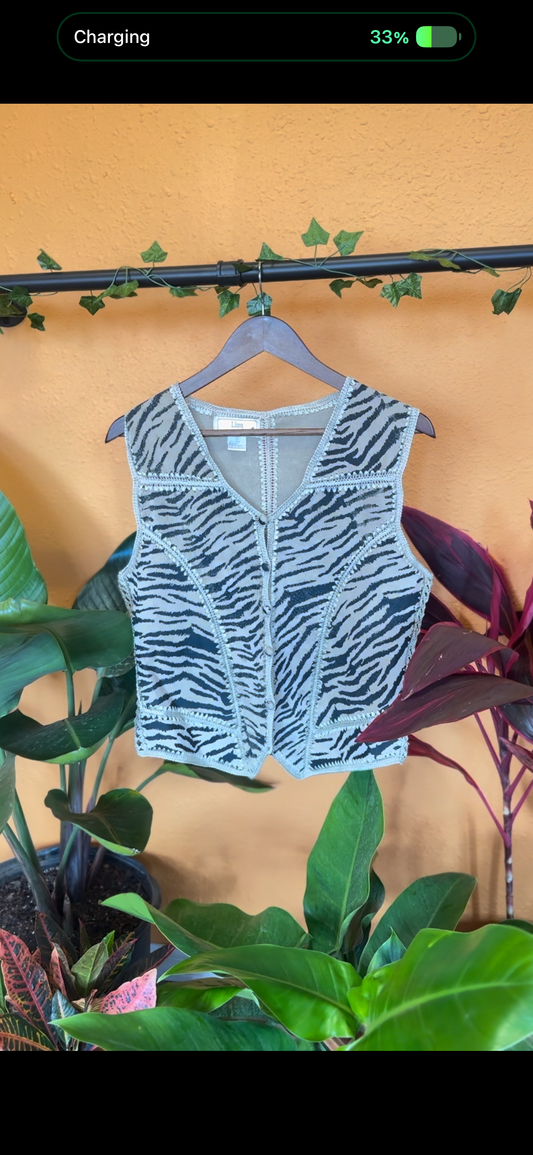 Zebra Suede Vest