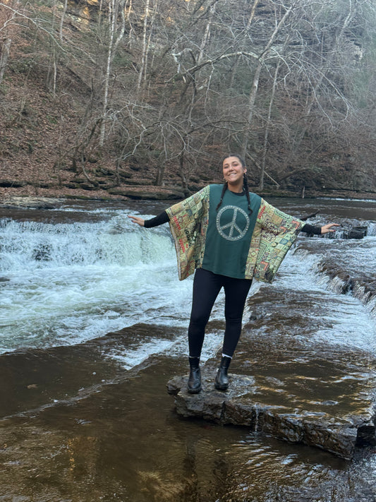 Recycled Peace Sign Top