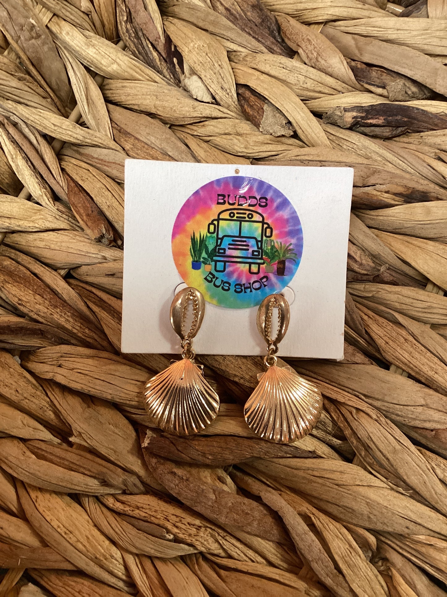 Gold Plated Shell Earrings