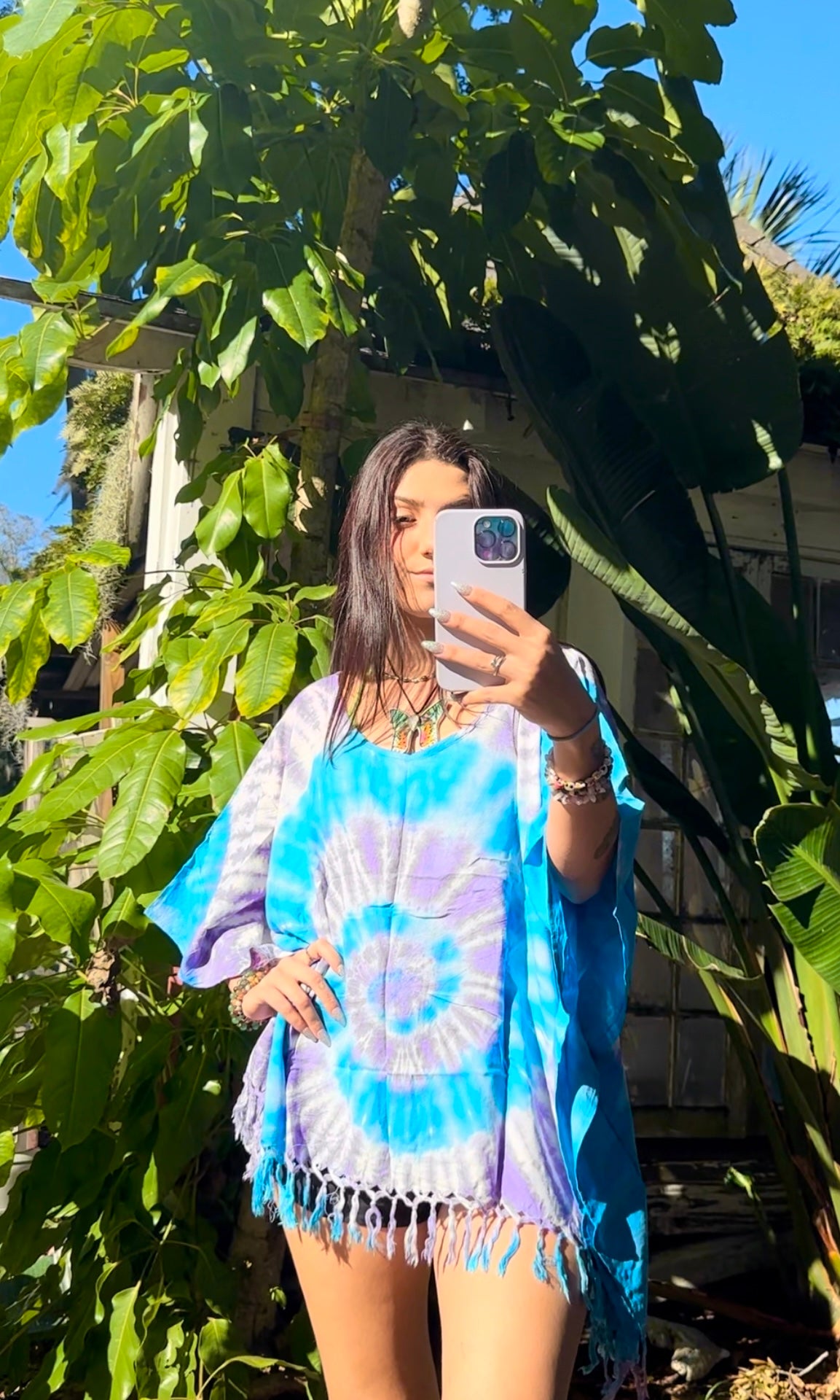 ETHEREAL TIE DYE PASHMINA PONCHO