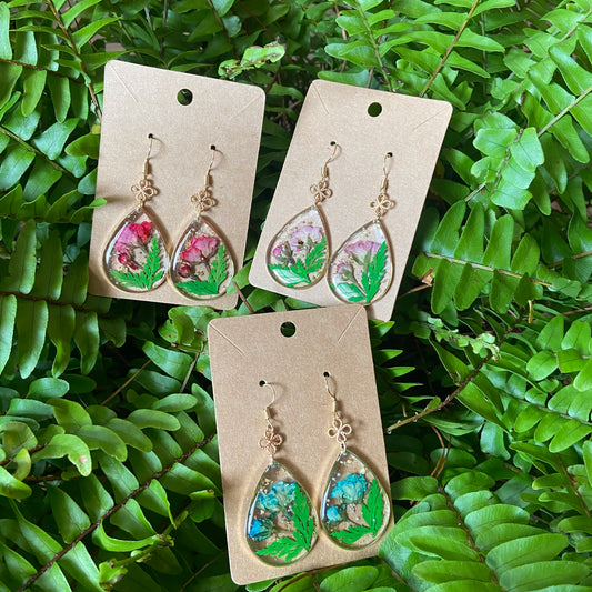 Rose and Fern Earrings