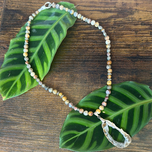 CRAZY LACE + AGATE 24” NECKLACE