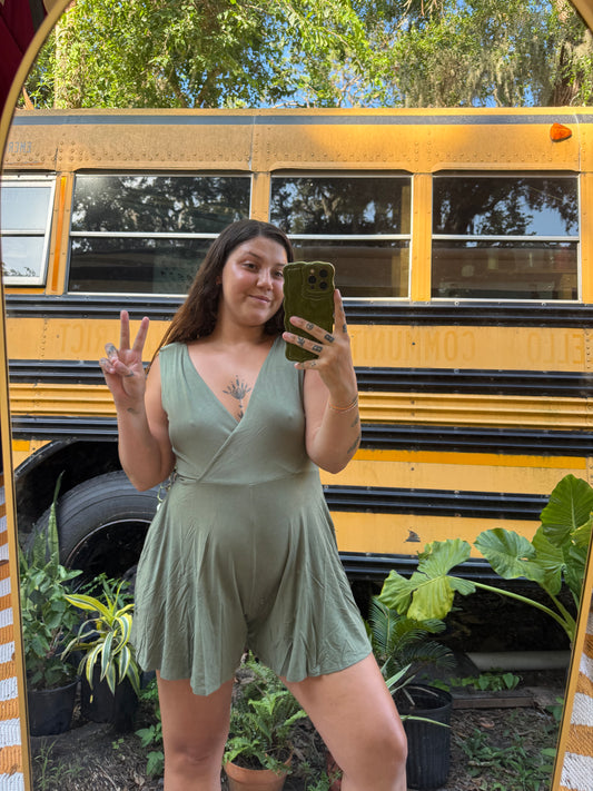 OLIVE GREEN TANK ROMPER