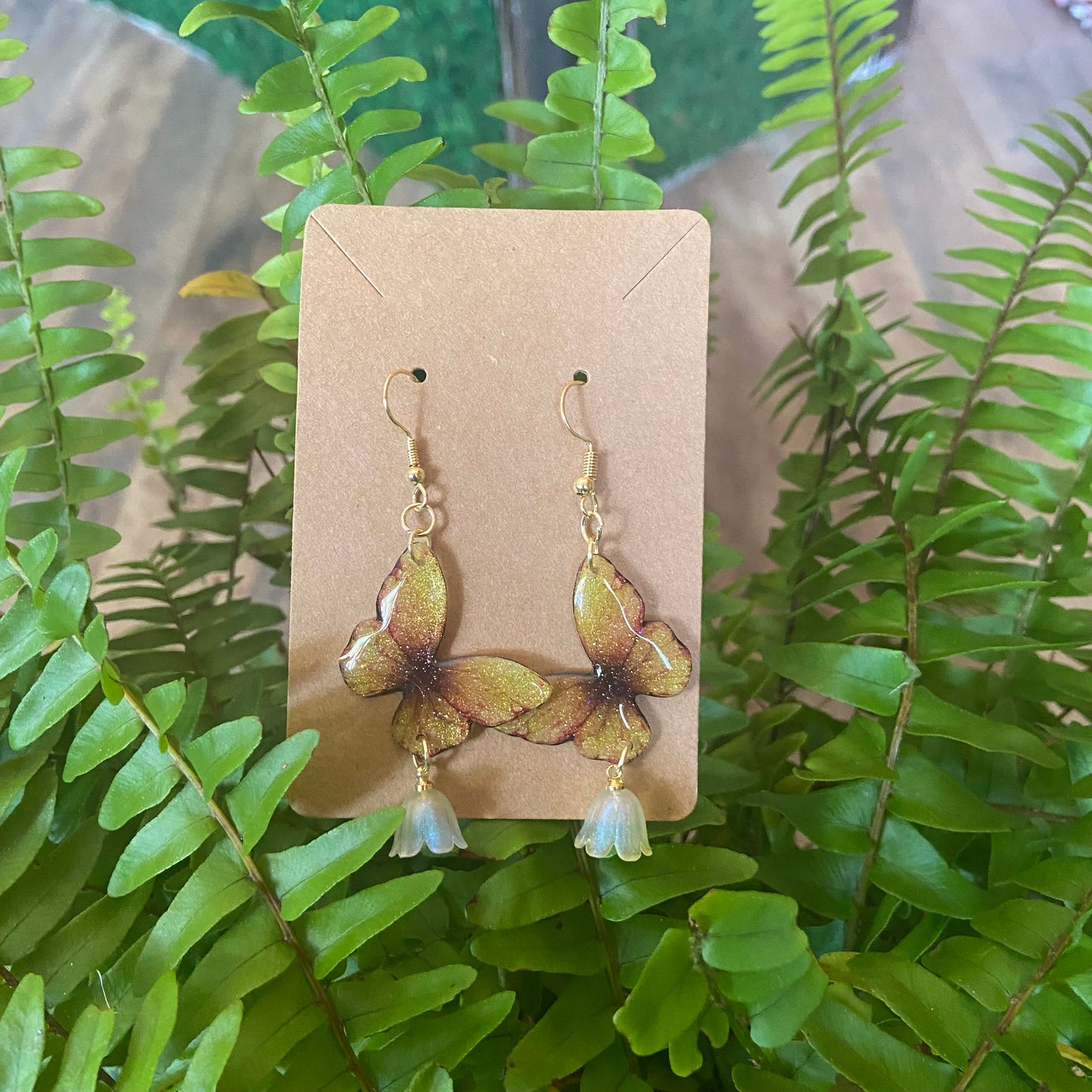Butterfly Flower Dangling Earrings
