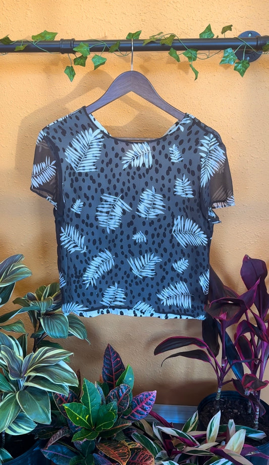 (S/M) Fern Short Sleeve Blouse