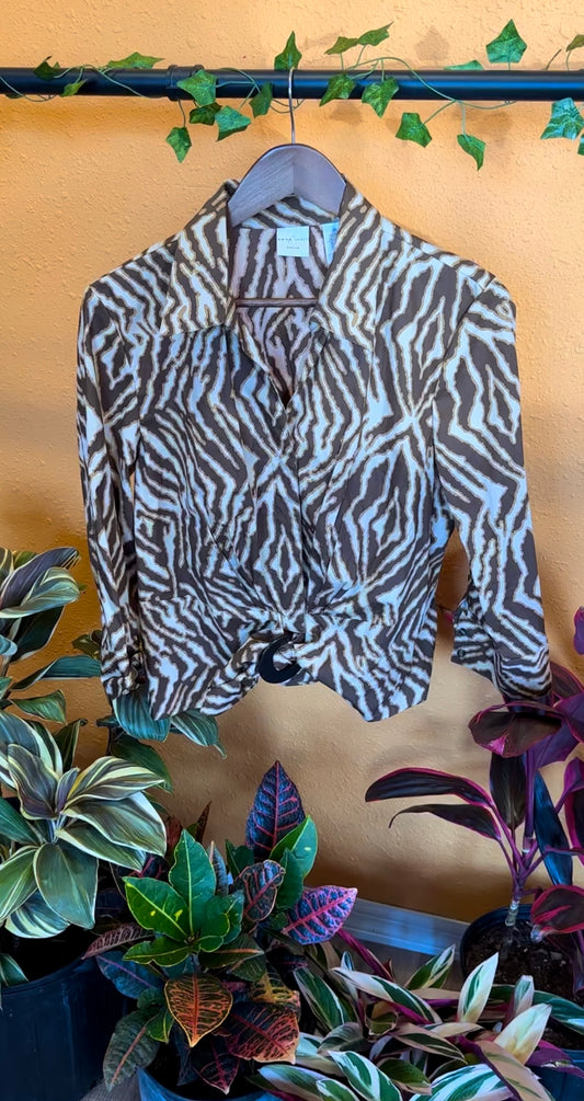 (L) Zebra Jacket With Belt