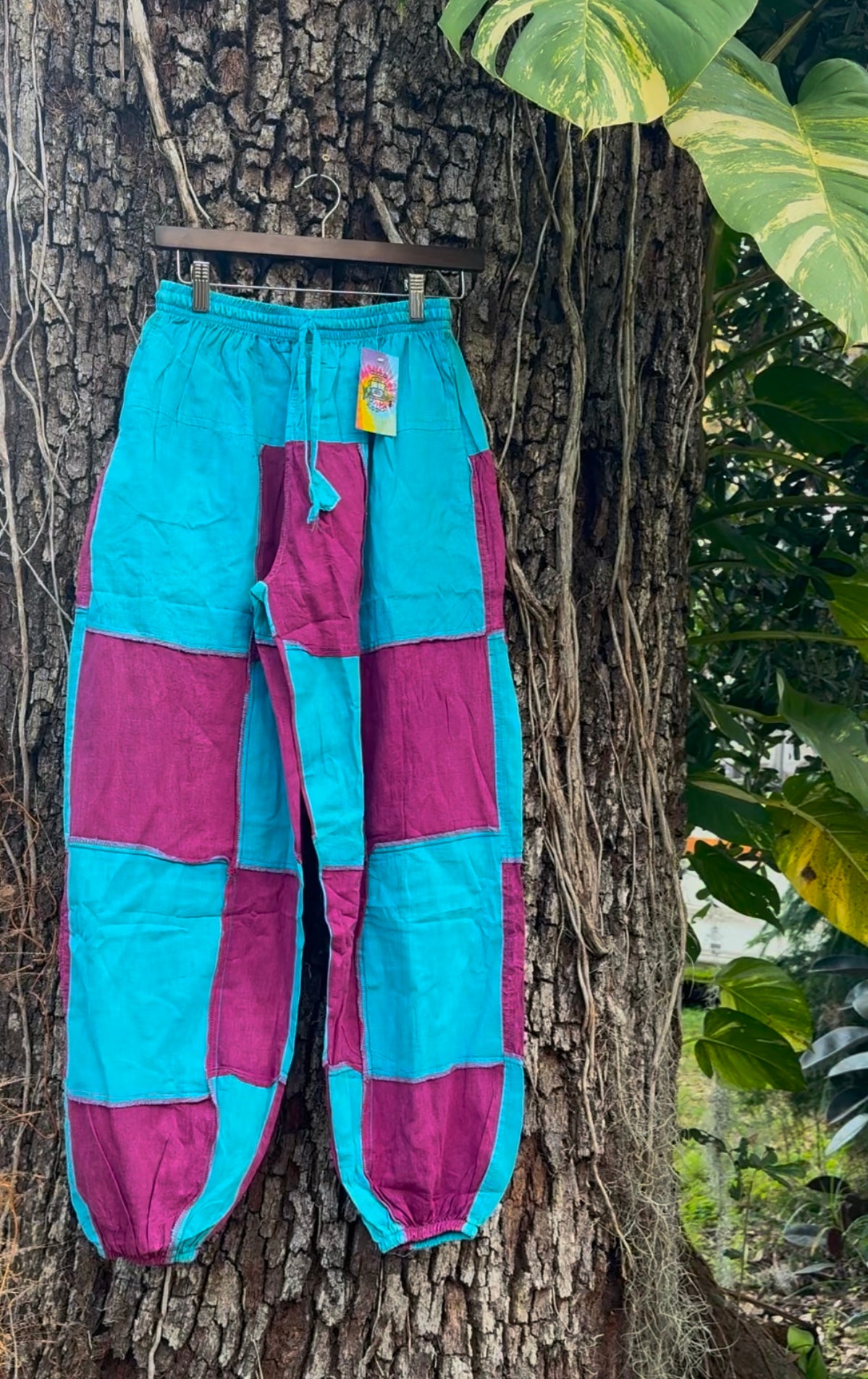 Solid Color Patchwork Joggers