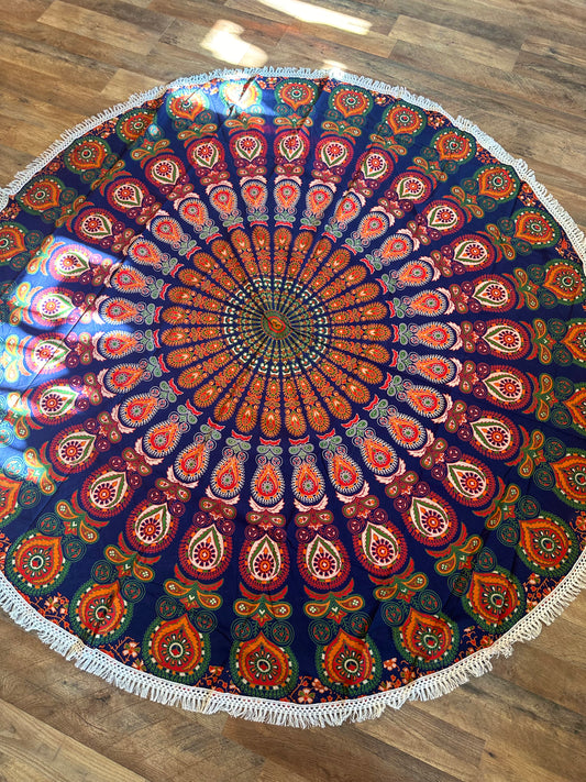 ROUND MANDELA TAPESTRY SHEET/BLANKET 6x6 FT
