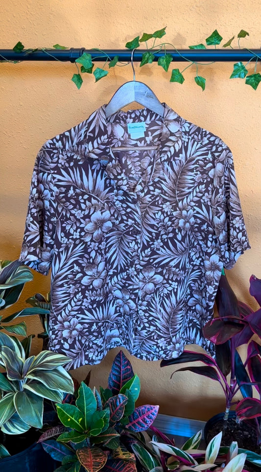 (L) Unisex Button Up Fern Shirt