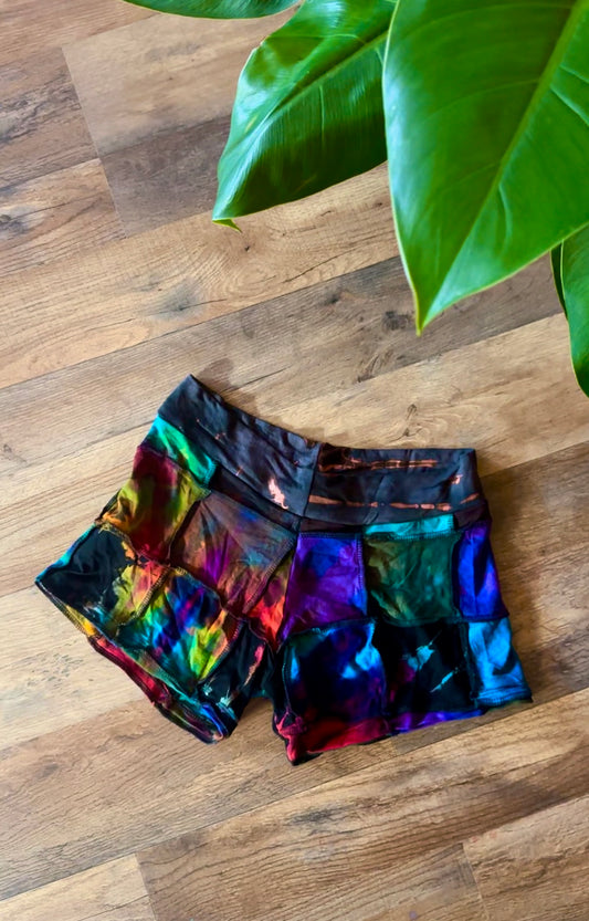 Rainbow Patchwork Booty Shorts
