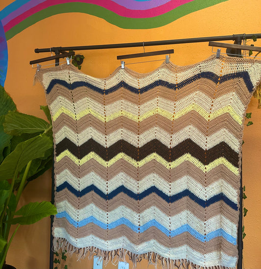CROCHET EARTHY ZIG ZAG BLANKET
