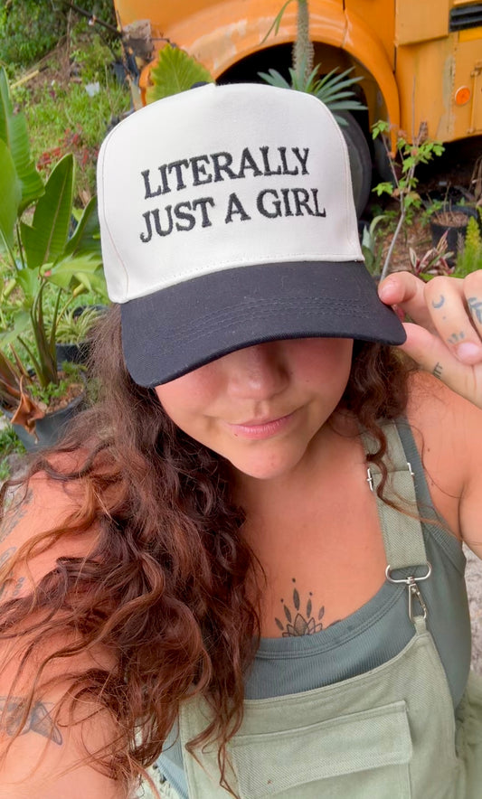 Black Literally Just A Girl Hat