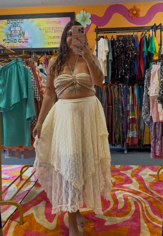Cream Lace Skirt