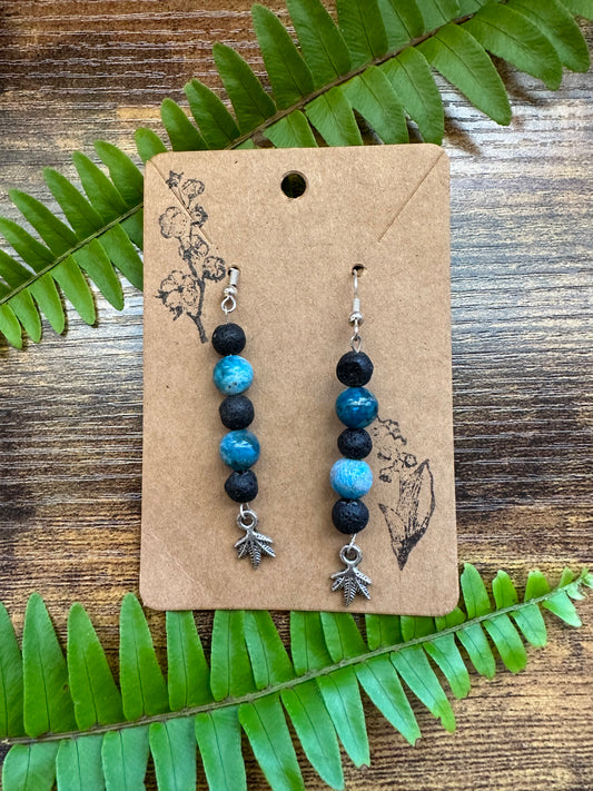 BLUE APATITE + LAVA ROCK