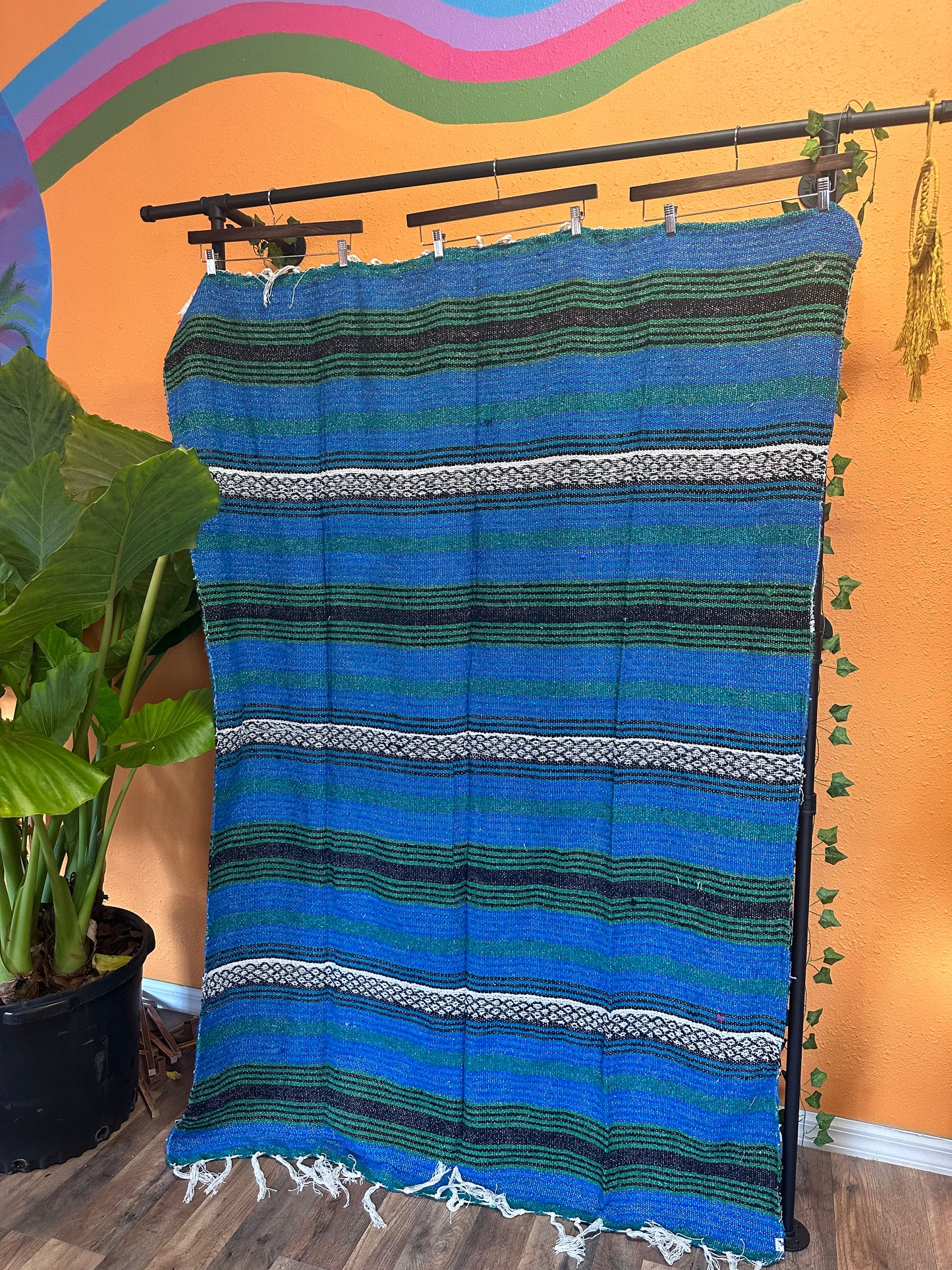 OCEAN BLUE MEXICAN BLANKET