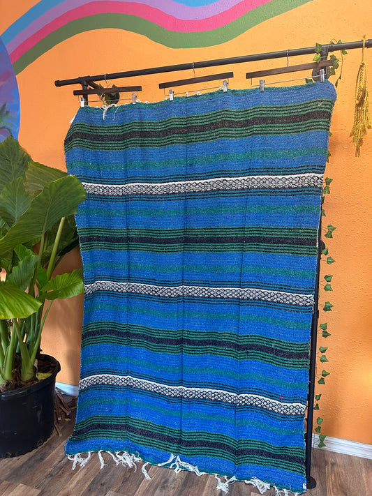 OCEAN BLUE MEXICAN BLANKET