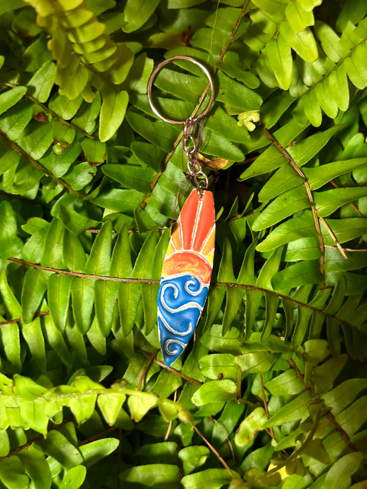 SUNSET SURF BOARD KEYCHAIN