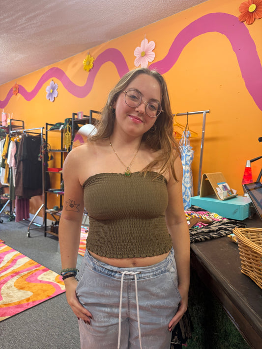 Green tube top