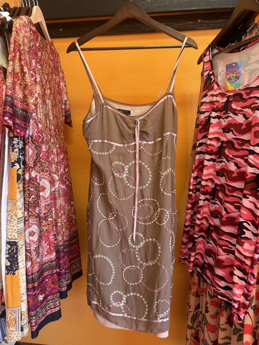 Brown Embroidered Dress (SMALL)
