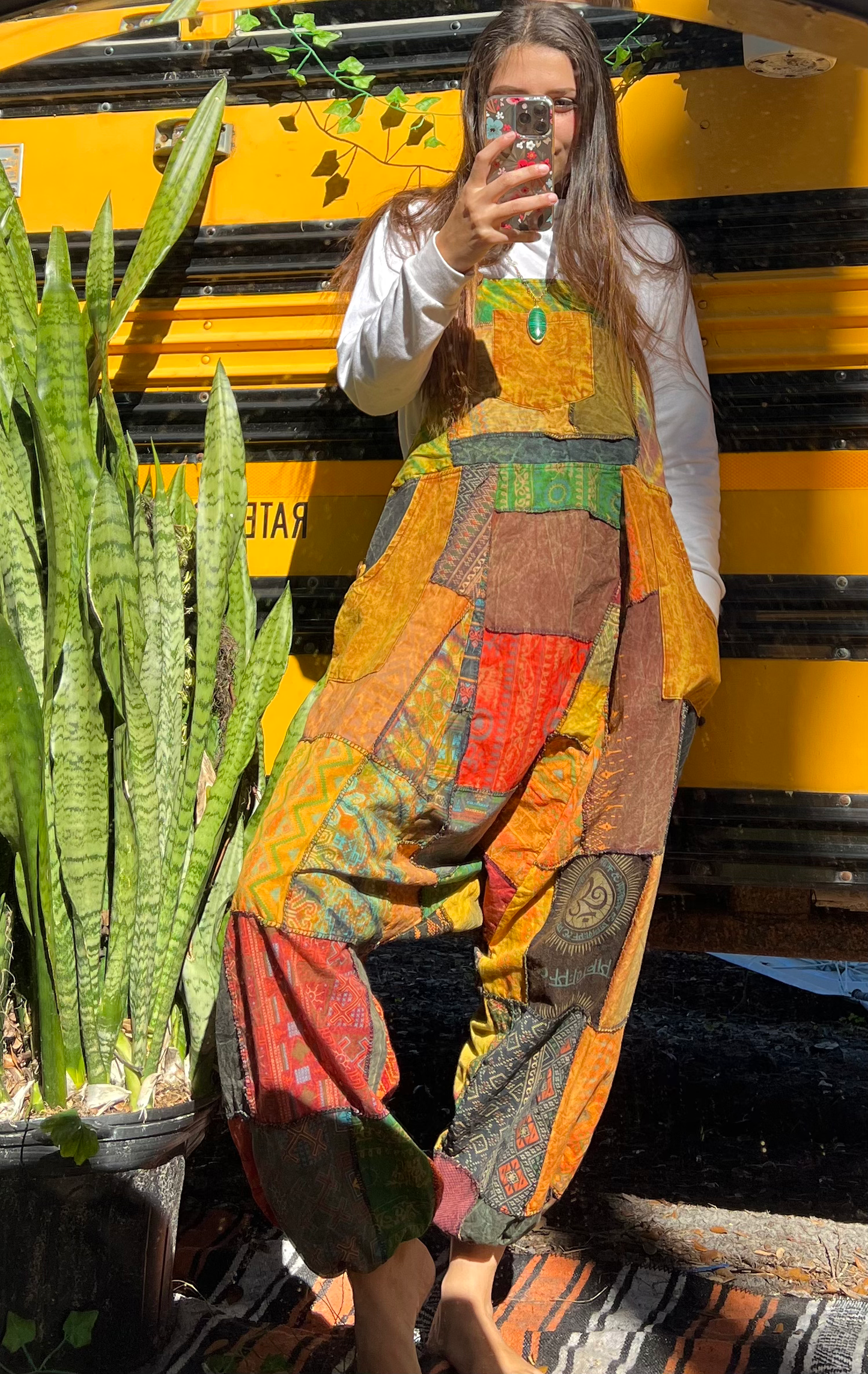 Cuffed Lana Del Rey Patchwork Overalls