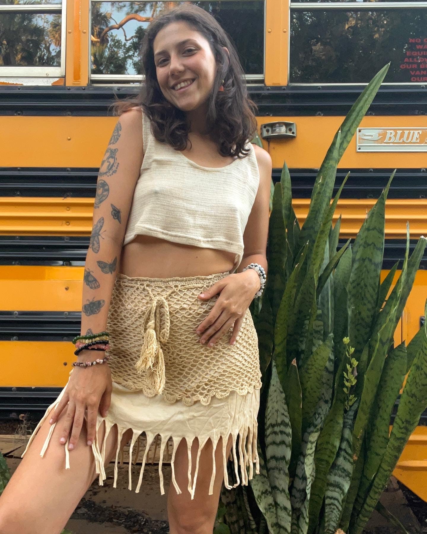 EARTHY FISHNET SKIRT