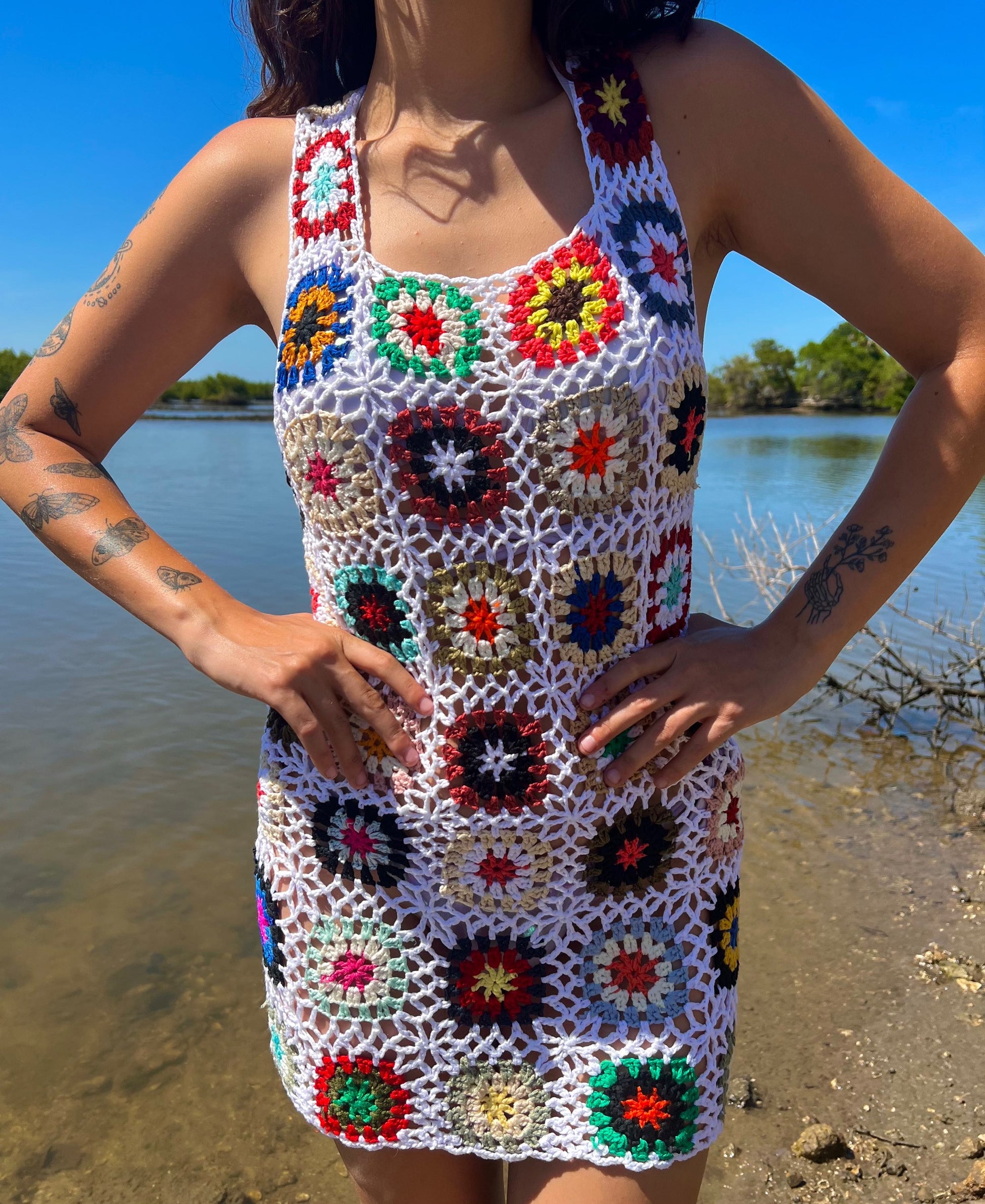 MARILYN GRANNY SQUARE CROCHET DRESS BUDDS BUS SHOP MARILYN GRANNY SQUARE CROCHET DRESS BUDDS BUS SHOP