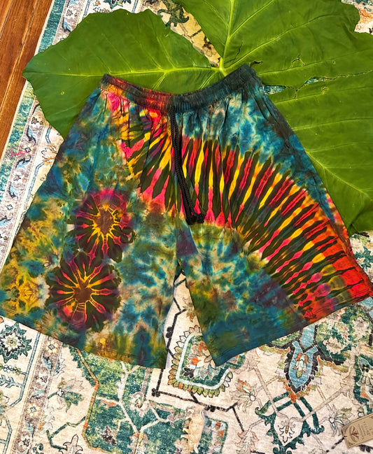TURQUOISE TIE DYE SHORTS