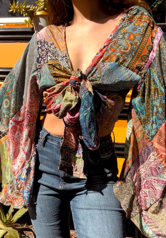 Silk Patchwork Bellsleeve