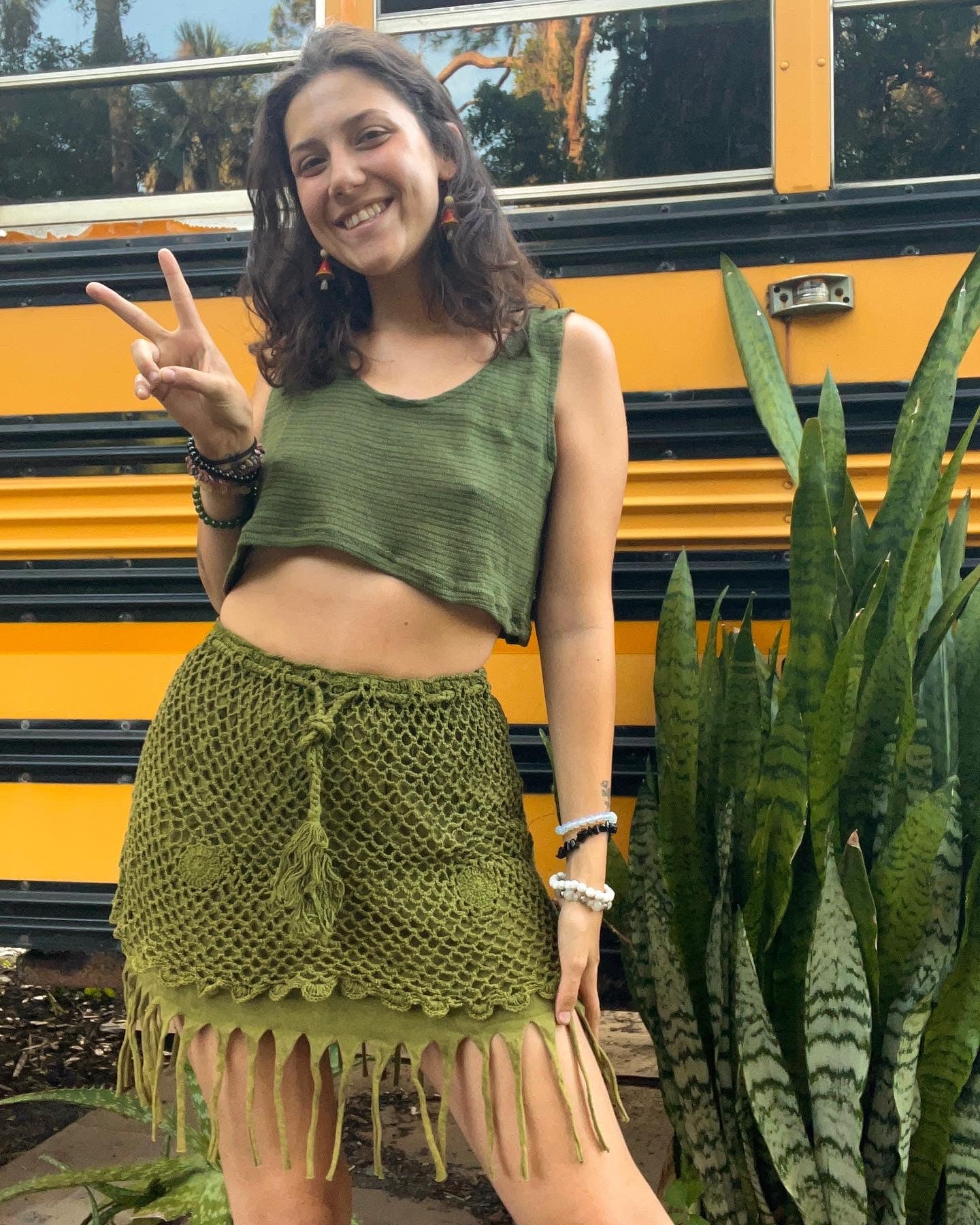 EARTHY FISHNET SKIRT