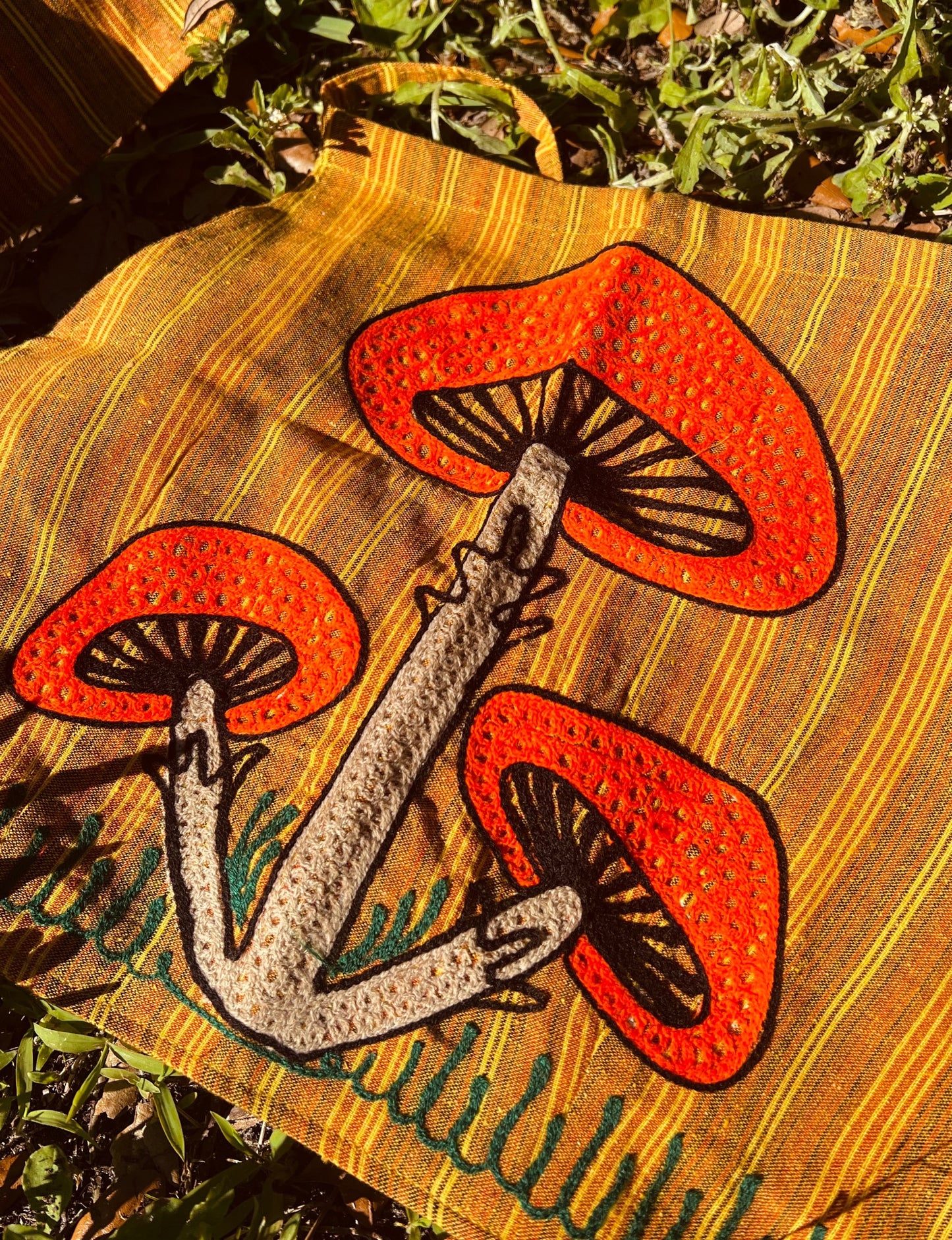 Mushroom Embroidered Crop